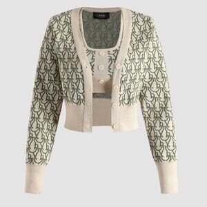 Cider Abstract Knitted Top Set